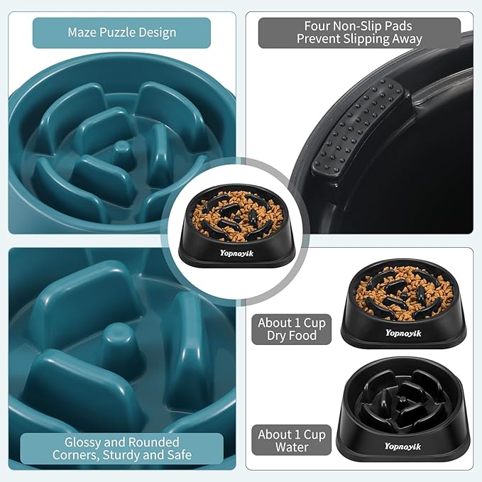 Slow Feeder Dog Bowls 3PCS, Anti-Choking Puzzle for Small Breeds