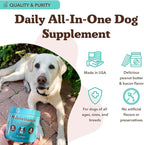 Natural Dog Company 25 in 1 Multivitamin for Dogs – Daily Soft Chews with Vitamins, Minerals & Antioxidants, Immune & Joint Support, for All Ages, Sizes & Breeds, Bacon & Peanut Butter – 90 Count