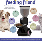 Automatic Dog & Cat Food Feeder with Water Dispenser – Smart Pet Feeder with Portion Control, OLED Display, Anti Jam Design, Battery Operated Dispenser for Medium/Large Pets - Black