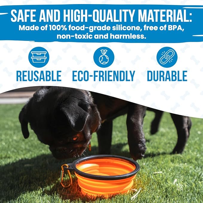 Travel Bag for Dogs and Cats - Dog Bag for Traveling Essentials & Travel Set - Pet Travel Bag with Dog Bowls and Water Bottle - Walking and Travel Accessories