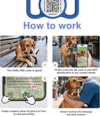 QR Code Dog Tag with NFC, Personalized Pet ID Tag, Silicone Dog ID Tag, Modifiable Pet Online Profile, Multiple Emergency Contact, Scan QR Code Send GPS Location Email (Small, Navy Blue)