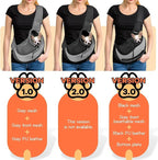 YUDODO Pet Sling Carrier for Small Dogs & Cats – Hands-Free Puppy Carrier with Safety Hook, Large Zipper Pocket, Soft Breathable Mesh, Adjustable Strap & Reflective Strip (Gray 3.0 S)