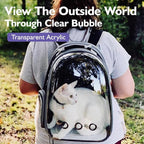 Pawaboo Cat Backpack Carrier, Pet Bubble Carrying Bag for Small Medium Kitty Puppy, Transparent Cat Space Capsule Backpack Airline Approved, Breathable Cat Travel Bag for Hiking Walking Camping, Black