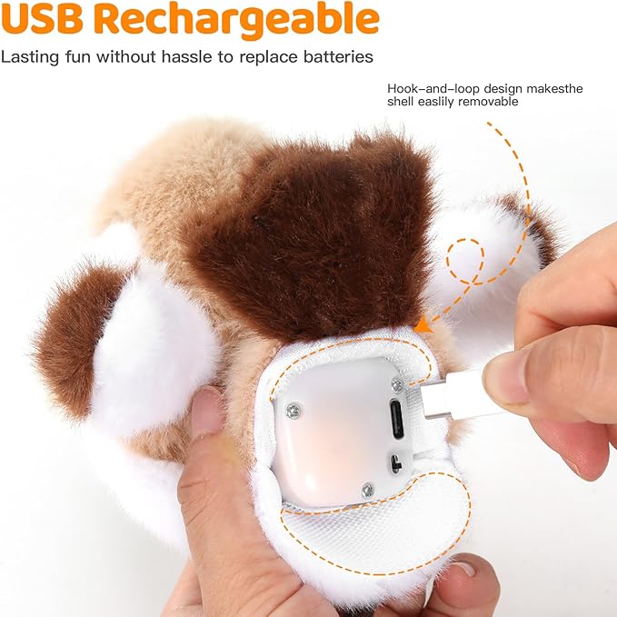 Rechargeable Cat Toys Flapping Bird，Touch-Activated Interactive Toy with Lifelike Chirp for Indoor Cats & Kittens Exercise （Sparrow）