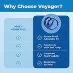 Voyager Escape-Proof Step-in Lock Cat Harness & 5ft Neoprene-Handle Leash Set All-Weather Mesh with Reflective Stitching for Small to Large Cats by Best Pet Supplies, Royal Blue (327), M