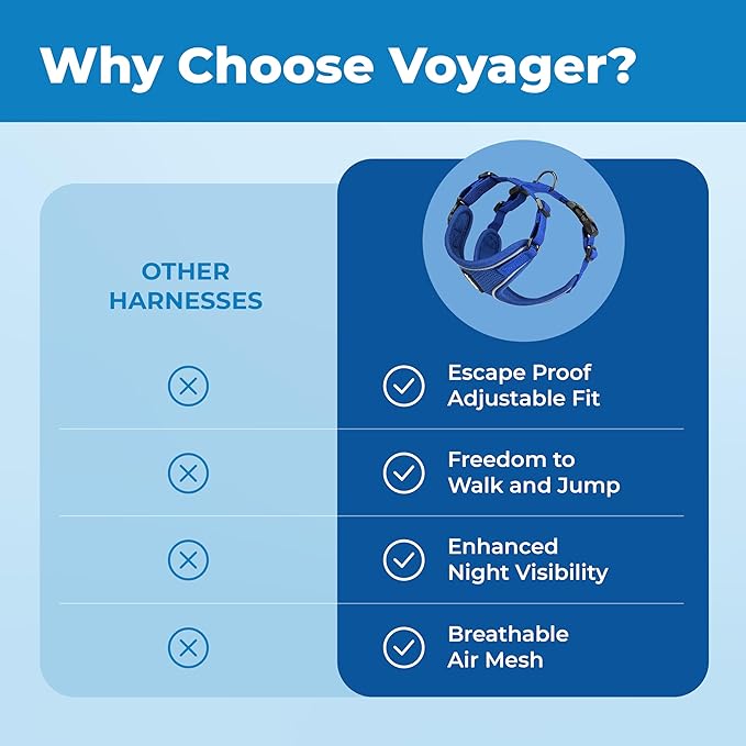 Voyager Escape-Proof Step-in Lock Cat Harness & 5ft Neoprene-Handle Leash Set All-Weather Mesh with Reflective Stitching for Small to Large Cats by Best Pet Supplies, Royal Blue (327), XXXS