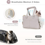 Dog Carriers for Small Dogs, Soft Sided Folding Small Dog Carrier for Dogs Medium Cats Puppies up to 13 Lbs, Washable Breathable Puppy Carrie Carrier for Outdoor Travel (Small Gray)
