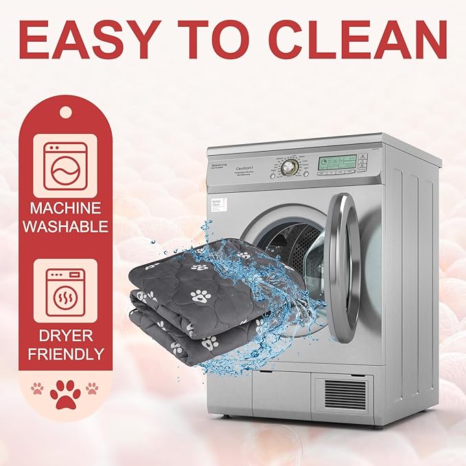 BEAUTYZOO Self Warming Cat Bed Pad, Self Heating Dog Bed Mat, Heated Cat Bed for Indoor Outdoor Cats, Thermal Warmer Pet Pad for Kitten Puppy Washable Non-Slip Chew Proof, 2 Pack 19 x 28 Inches Gray