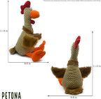 Squeaky Plush Dog Toys, Chicken Turkey Plush Puppy Toys, Interactive Dog Toys for Small, Middle, and Big Dogs (Rooster)