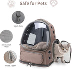 Cat Backpack Carrier for Cats and Small Dogs, Breathable Cat Bubble Backpack, Airline Approved Pet Travel Carrier for Hiking Camping Outdoor(Khaki)