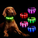 MASBRILL Light Up Dog Collars-RGB Led Collar for Dogs Rechargeable Lighted Dog Collar Water-Resistant Colorful Glow in The Dark Dog Collars for Night Walking