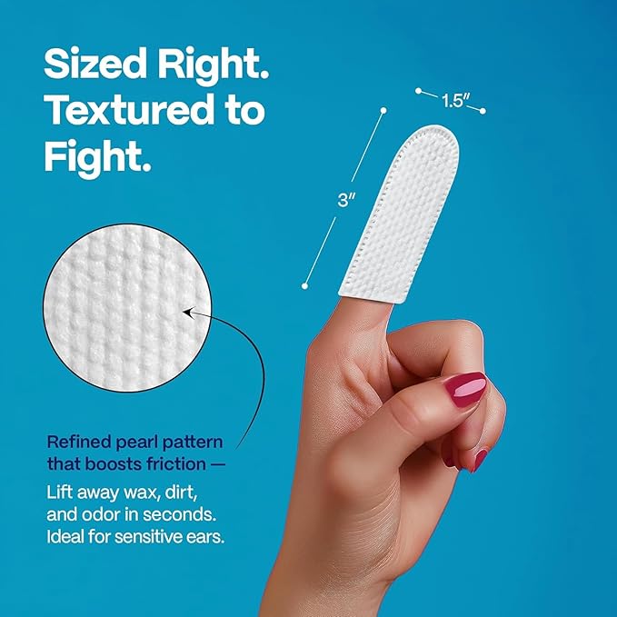 DOCO Dog Ear Cleaner Wipes Finger Cleaning Kit for Dogs & Cats Eucalyptus, Chamomile & Aloe Cat Ear Cleaner Soothes, Deodorizes & Helps Itchy Ears – 100 Count