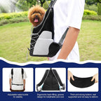 Pawaboo Pet Dog Carrier Backpack, Puppy Dog Travel Front Carrier for Small Medium Dogs Cats, Adjustable Breathable Dog Carrying Backpack with Safety Strips for Hiking, Walking (Black L Up to 14 lbs)