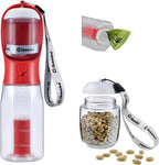 Dog Water Bottle with Food Container & Poop Bag Holder, Travel Water Bowl, Portable Pet Dispenser, Dog Stuff Accessories Items, Puppy Essentials Necessities for Yorkie Chihuahua Walking Hiking