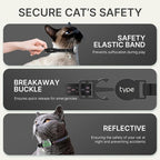 Waterproof Airtag Cat Collar, Breakaway Cat Airtag Collar with Luminous & Reflective Fish Pattern, Lightweight Kitten Collars for Apple Air tag, Hidden GPS Tracker Holder for Cats, Kittens(9-13")