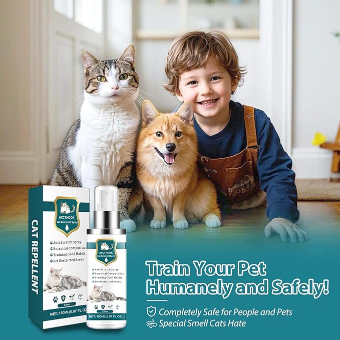 Advanced Cat Deterrent Spray, Natural Formula Cat Repellent Indoor and Outdoor, Strengthened Cat Scratch Deterrent for Furniture, Sofas, Rugs, Curtain Protection, Stop Cats from Urinating(Circus)