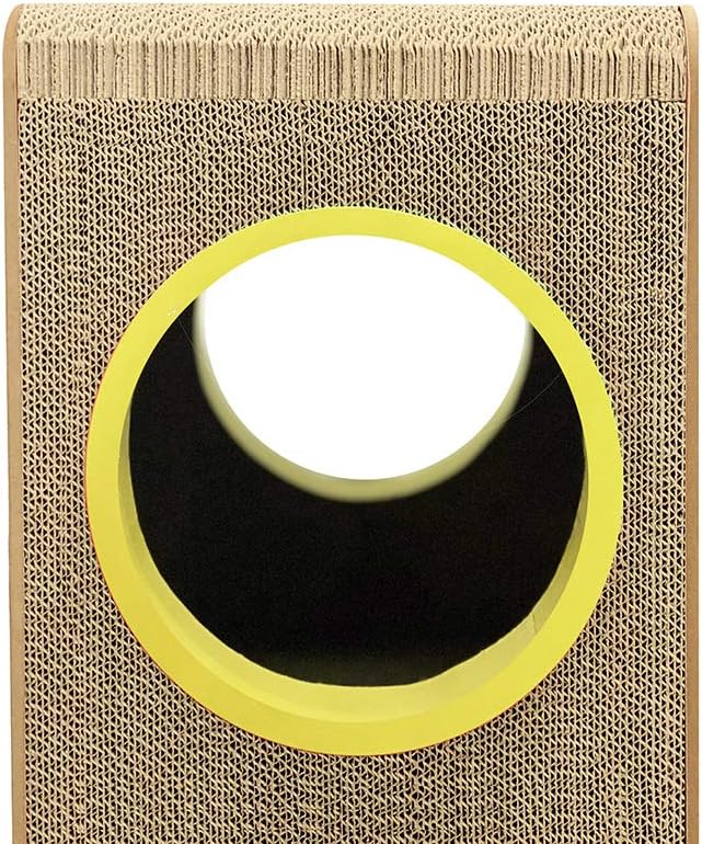 FluffyDream Cat Scratcher Cardboard, Girl with a Pearl Earring Shape Adaptation Spoof Version Cat Scratching House Bed Furniture Protector, Pink