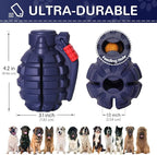 Dog Toys for Aggressive Chewers Large Breed, for German Shepherd, Indestructible Interactive Treat Dog Toys for Large Medium Breeds, Food Grade & Tough Rubber, Fun to Chew, Chase and Fetch (Blue)