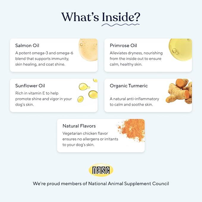 Pawfy Skin & Coat with Salmon Oil - Dog Allergy Relief Chews | Advanced Licking Paws Comfort | Dog Itching Skin Relief & Seasonal Allergies Support - Immune Support & Coat Defense | 30 Chews (Chicken)