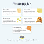 Pawfy Skin & Coat with Salmon Oil - Dog Allergy Relief Chews | Advanced Licking Paws Comfort | Dog Itching Skin Relief & Seasonal Allergies Support - Immune Support & Coat Defense | 30 Chews (Chicken)