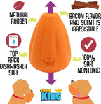 Chew King Premium Treat Dog Toy, Extremely Durable Natural Rubber Toy, Bacon Flavored Dog Toy