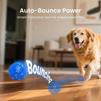 Smart Interactive Dog Toy Ball - Auto Bouncing & Rolling, Chew-Resistant E-TPU Material, 3 Interactive Modes, IPX7 Waterproof, Smart Chase Pet Toy Ball for Medium and Large Dogs (Blue)