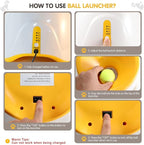 Dog Ball Thrower Launcher, Automatic Launcher with 6 Mini Tennis Balls, Interactive Dog Toys Indoor Outdoor Ball Thrower Machine for Small Dogs with 3 Distance Settings