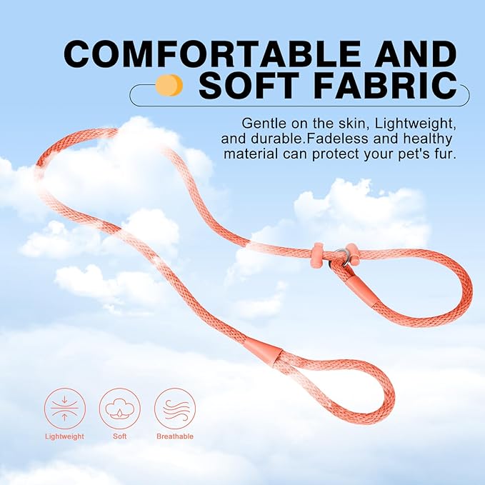 Lynxking Dog Leash Slip Lead Reflective Breathable Rope Comfortable Strong No Pull Slip On Pet Training Lead for Dogs