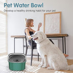 UPSKY 3L Dog Water Bowl 101oz Stainless Steel Dog Bowl No Spill Large Capacity Dog Food Water Bowl Slow Water Feeder, Spill Proof Pet Water Dispenser Vehicle Carried Travel Water Bowl for Dogs, Cats