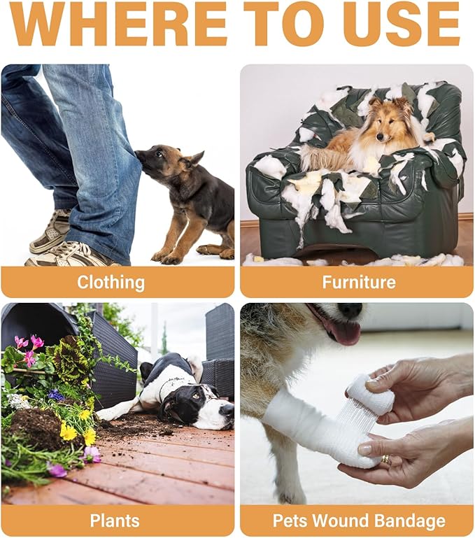 No Chew Spray for Dogs & Cats, Bitter Apple Spray for Dogs to Stop Chewing & Licking, Effective Dog Deterrent to Protect Furniture and Prevent Wound Licking, Non-Toxic, Alcohol-Free