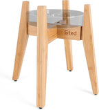 Sted Elevated Dog Bowl for Large Dogs, 100% Bamboo Single Raised Dog Bowl Stand with Adjustable Width 7.5-11 Inches, 13" Tall Dog Food Bowl and Water Bowls Stands