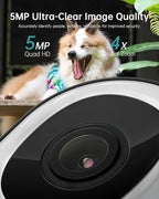 ZUMIMALL 5MP 5G WiFi Security Camera 2-Pack Black, 24/7 Recording, 360° PTZ Auto Tracking, Support SD Storage, Color Night Vision, AI Detection, 2-Way Talk, Compatible with Alexa & Cloud Edge