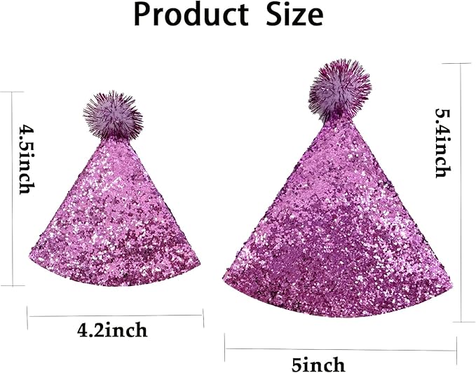 10 Pcs Dog Birthday Hat Set for Small Medium Dogs Cat Puppies, Mini Party Hat with Adjustable Headbands, Cute Pet Hat with Pompons for Birthday Christmas Party Decoration Accessories (Small 4 Inch)