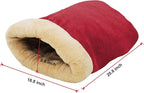 4 in 1 Self Warming Burrow Cat Bed, Pet Hideway Sleeping Cuddle Cave (Burgundy)
