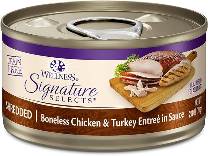 Hotspot Wellness Grain Free Wet Cat Food Variety Bundle - 4 Flavors Pack (12 Cans) With Bowl: Chicken, Liver, Salmon & Turkey (2.82oz)