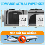 Petskd Extra Large Cat Carrier with Litter Box 24"x17"x17" for Medium Large Cat or 2 Small Cats, Collapsible Soft Sided Pet Carrier for Car Travel with Lockable Safety Zippers(Grey)