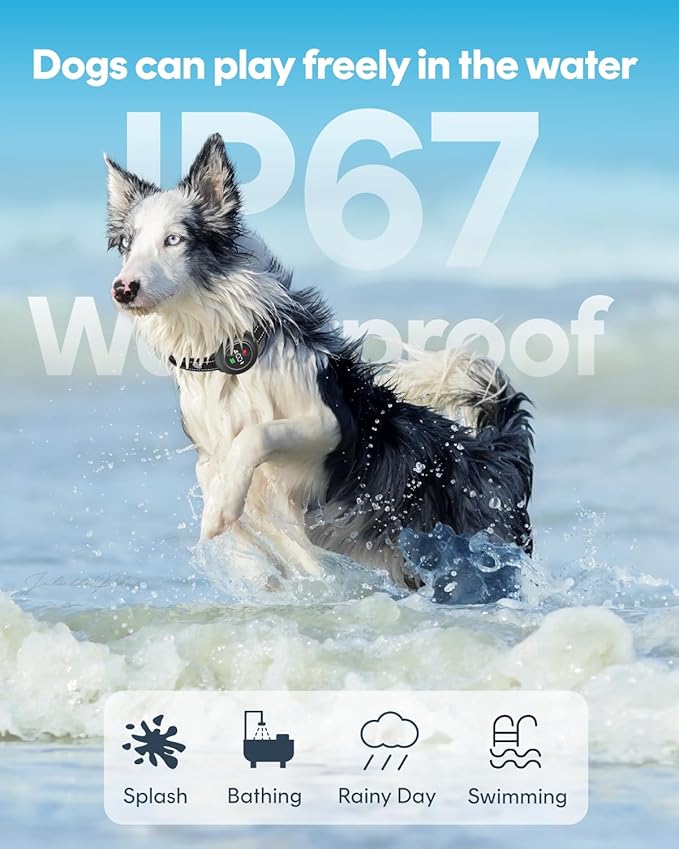 2 in 1 Bark Collar & Dog Shock Collar with Remote Control for Large & Medium Dog 10–150 lbs– 3300FT, IP67 Waterproof E-Collar for Dogs Training with 5 Sensitivity Levels & Security Lock