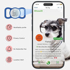 QR Code Dog Tag with NFC, Personalized Pet ID Tag, Silicone Dog ID Tag, Modifiable Pet Online Profile, Multiple Emergency Contact, Scan QR Code Send GPS Location Email (Small, Navy Blue)