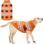 KOOLTAIL Cable Knit Dog Sweater Turtleneck, Cold Weather Pullover Classic Knitwear, Snowflake Pattern Thick Warm Winter Pet Clothes,Dog Christmas Sweater for Small Medium Large Dogs,Orange XL