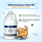 Life Line Pet Nutrition Wild Alaskan Fish Oil for Dogs and Cats 128oz – Omega 3 Fish Oil Supplement for Skin & Coat, Brain, Eye & Heart Health