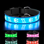 Light Up Dog Collar, 3D LED Dog Collars, Adjustable & Rechargeable & Waterproof Glowing Collar for Night Walk Bright Safety Collar for Small Dogs, Blue