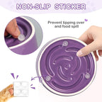 TRUVIC Ceramic Slow Feeder Dog Bowls Small Breed, 0.6 Cup Slow Feeder Cat Bowls for Fast Eaters, Ceramic Dog Food Dish no Black Chin, Puzzle Bowl for Small Dogs and Cats, Purple