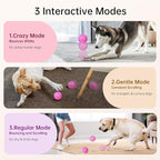 Smart Interactive Dog Toy, Automatic Moving, Bouncing and Stimulation, Silent Foam Material, IP54 Waterproof Rating, Active Rolling,Dog Ball for Medium and Large Dogs,Dog Birthday (Pink)