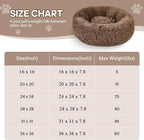 Calming Round Cute Cat & Dog Bed, Anti-Slip Washable Cozy Soft Round Pet Bed, Fluffy Faux Fur Plush Dog Cuddler Bed Fits up to 15 lbs Dogs and Cats(Donut Khaki, 20inch x 20inch)