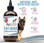 PetSilver Dog Ear Cleaner Solution – Gentle Ear Wash for Dogs and Cats with Chelated Silver – Otic Rinse Formula Targets Wax Buildup, Smelly Odor, and Itchy or Irritated Areas - Made in USA - 8 fl oz