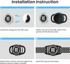 2 Pack Waterproof AirTag Dog Collar Holder for Apple Tracker QR Code Case Black