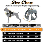 rabbitgoo Dog Harness Small Sized No Pull, Tactical Service Pet Vest with Molle and Control Handle, Adjustable and Reflective Military Harness for Easy Walking and Training, Grey, S