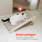 PETKARAY L Shape Cat Scratcher, Sisal Scratching Ramp, Chevron Scratching Pad for Indoor Cats, 27" Wall Furniture Protector with Mouse Toy