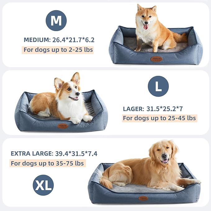 Orthopedic Dog Beds for Medium Large Dogs, Durable Egg Crate Foam Sofa Dog Bed wit Washable Removable Cover,Waterproof Lining and Nonskid Bottom,Pet Bed for Small Dogs