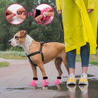 Dog Shoes Breathable Dog Shoe for Hot Pavement, Dog Booties and Paw Protectors, Non-Slip Waterproof Dog Sandals Boots (Pink+Black, S: (2.3’’x1.8'')(L*W))